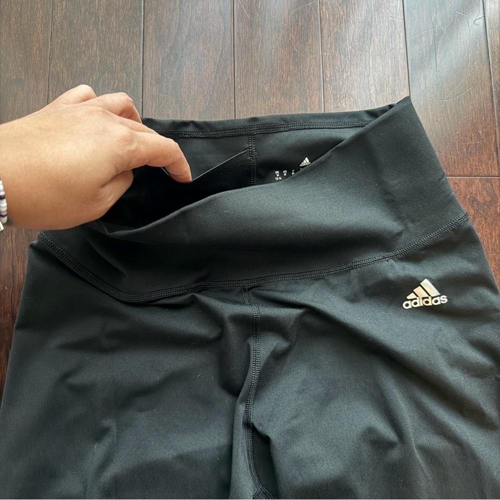 Adidas Climalite High-rise Women’s Capri Leggings Size Medium Black Gym Workout - Picture 4 of 8